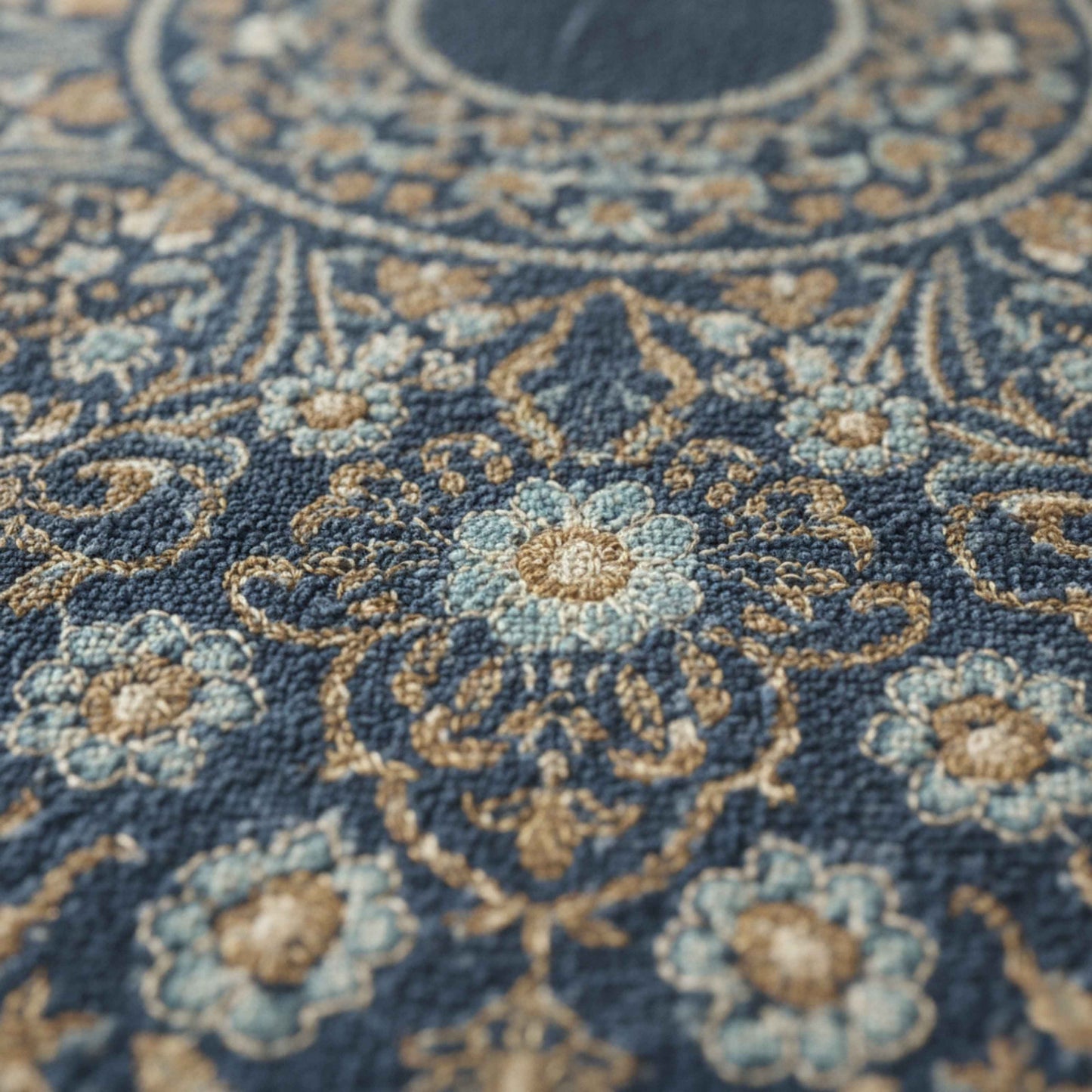 Navy Heritage Chenille Bedsheet Set (90 × 100 inches)