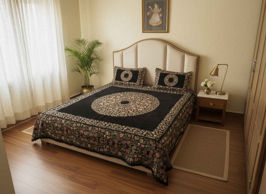 Noir Royale Chenille Bedsheet Set (90 × 100 inches)