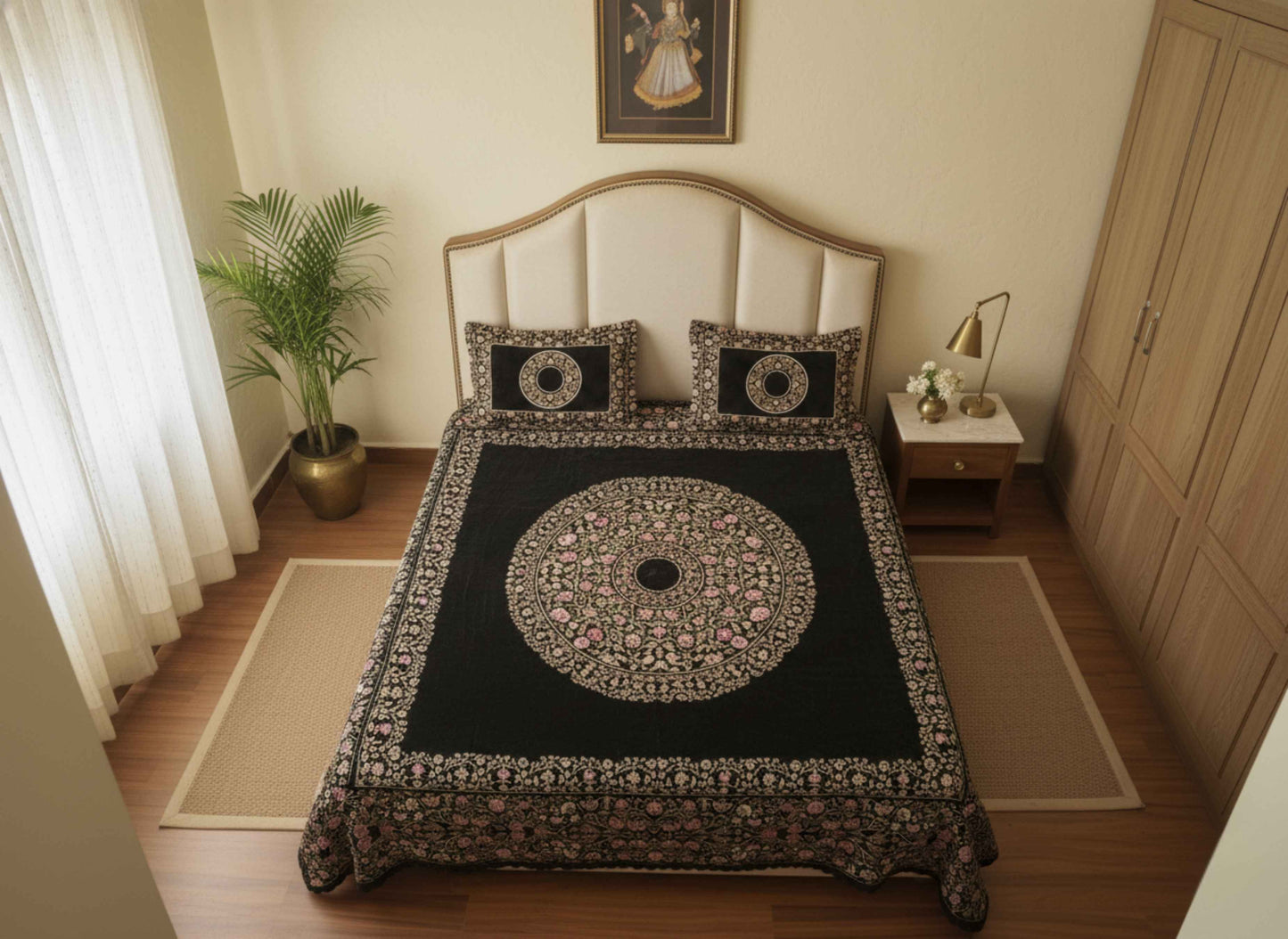 Noir Royale Chenille Bedsheet Set (90 × 100 inches)